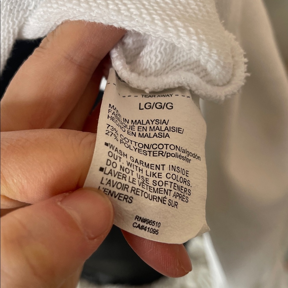 LG White Hoodie with Black Drawstrings - Picture 11 of 12